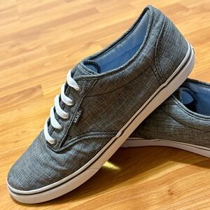 Vans‎ Women’s Gray Off the Wall Sneakers Shoes Great Condition Size 10 Sanitized